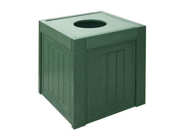 10 Gallon Square Green Line Trash Container-Black SG200150BK